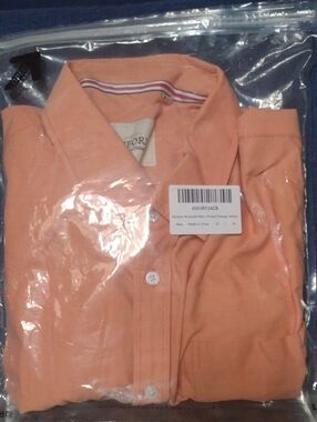 Oxford Peach-Orange Short-Sleeve Polo Shirt